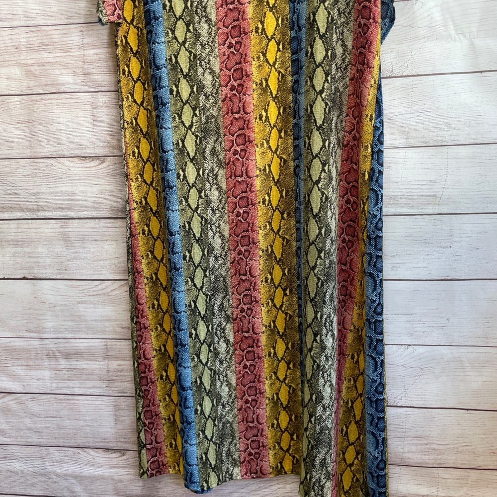 LUPEE COLORFUL SNAKESKIN‎ PRINT KIMONO/DUSTER - Picture 6 of 8